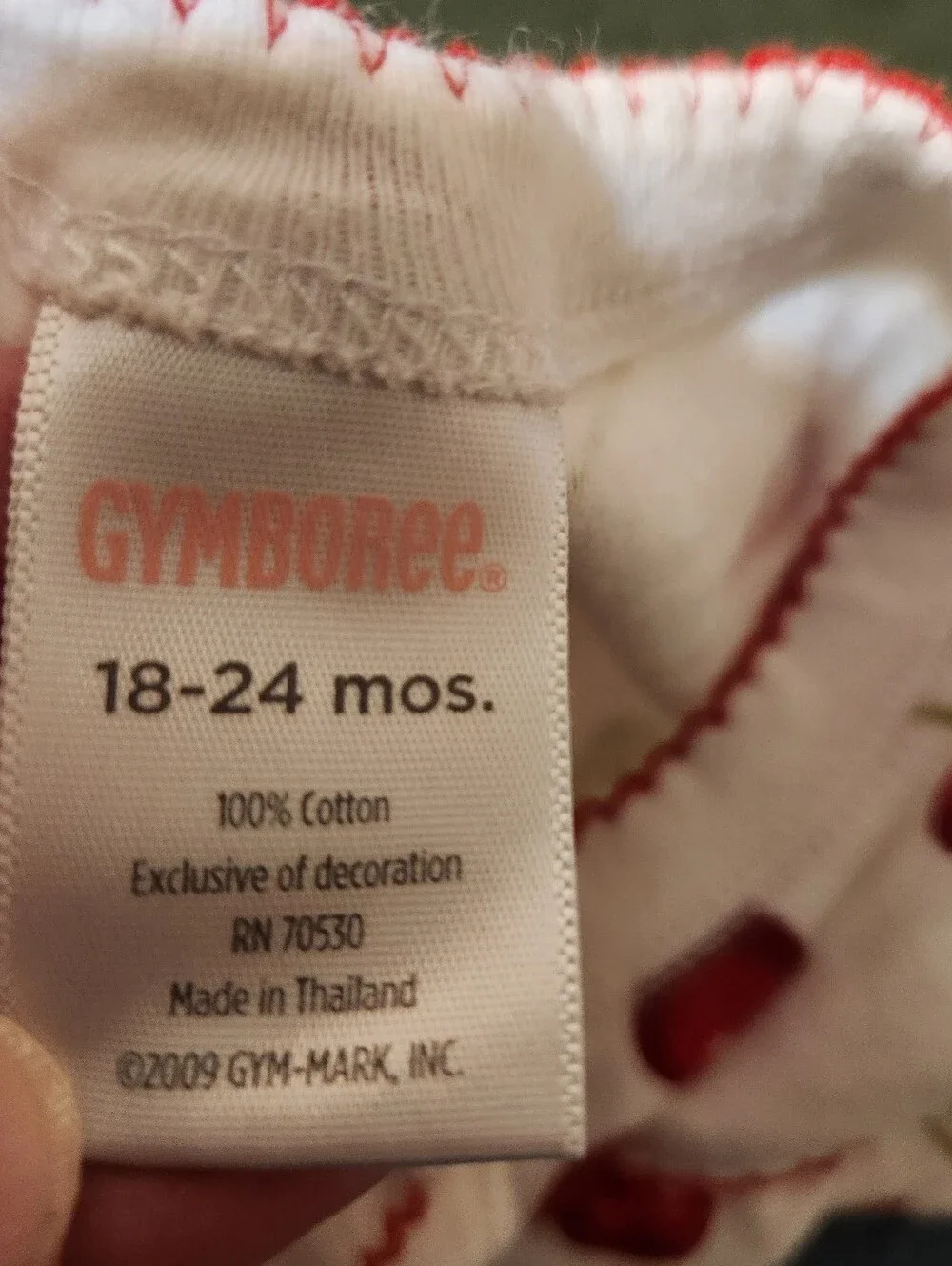 Gymboree Girls 18-24M White Cherry Print Footed Snap Coverall Romper 100% Cotton